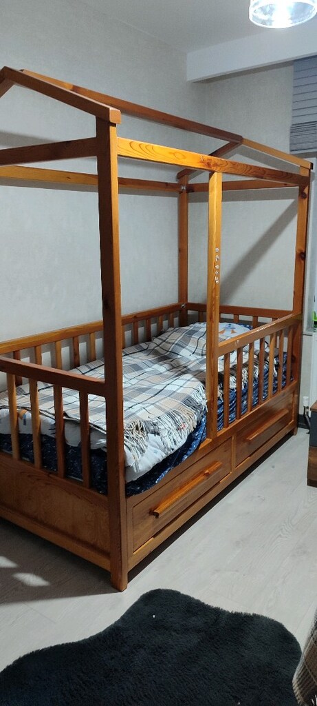 Çok temiz Çam ağacından yapılma Montessori Yatak. - 5