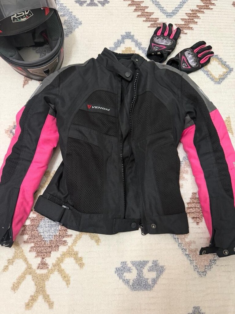 kadın motorcu montu kask eldiven - 2