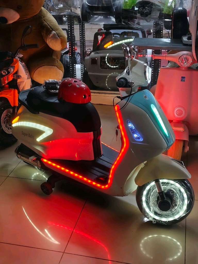 YENİ ÜRÜN MEGA BOY SÜPER BABY KUMANDALI&MANUEL AKÜLÜ ARABA SCOOTER MOT - 7