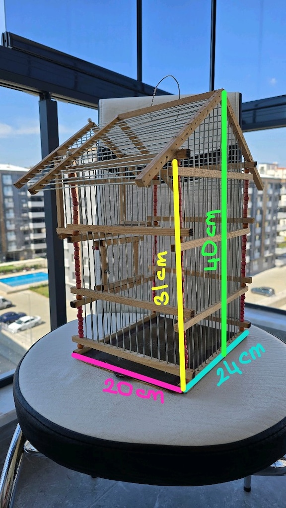 Ahşap Kuş Kafesi(El yapımı) - 7