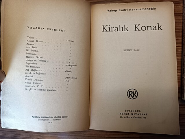KİTAP YAKUP KADRİ KARAOSMANOGLU