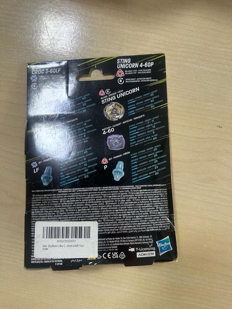 Beyblade X Croc 3-60L ve Sting Unicorn - 2