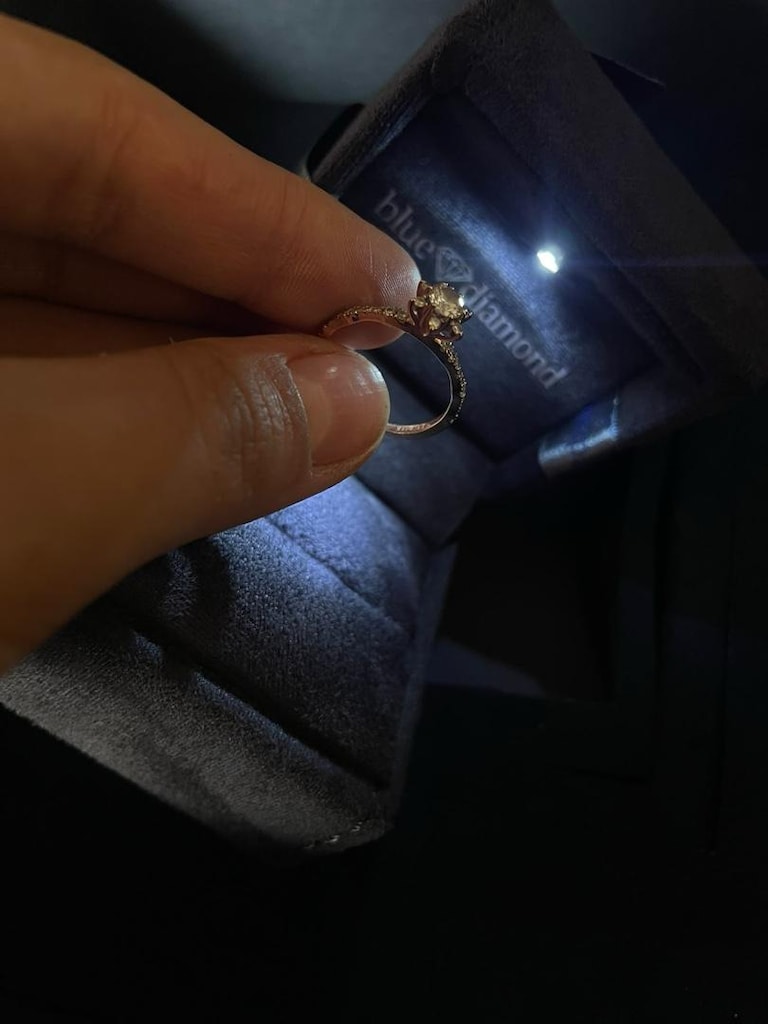 Bluediamond 12 Numara 0.50 karat Lotus yüzük. - 4