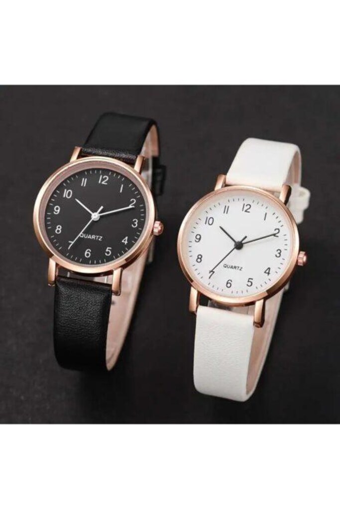 Siyah & Beyaz Quartz Kadın Kol Saati