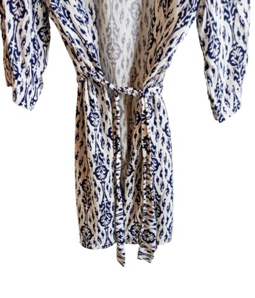 Etnik Desenli Bağlamalı Yazlık Kimono - 5