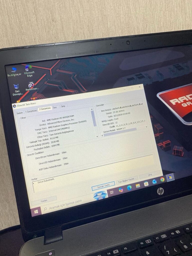 HP-i7-8 ÇEKİRDEKLİ-12GB RAM-2GB RADEON HARİCİLİ-240GB SIFIR SSD-LAPTOP - 4