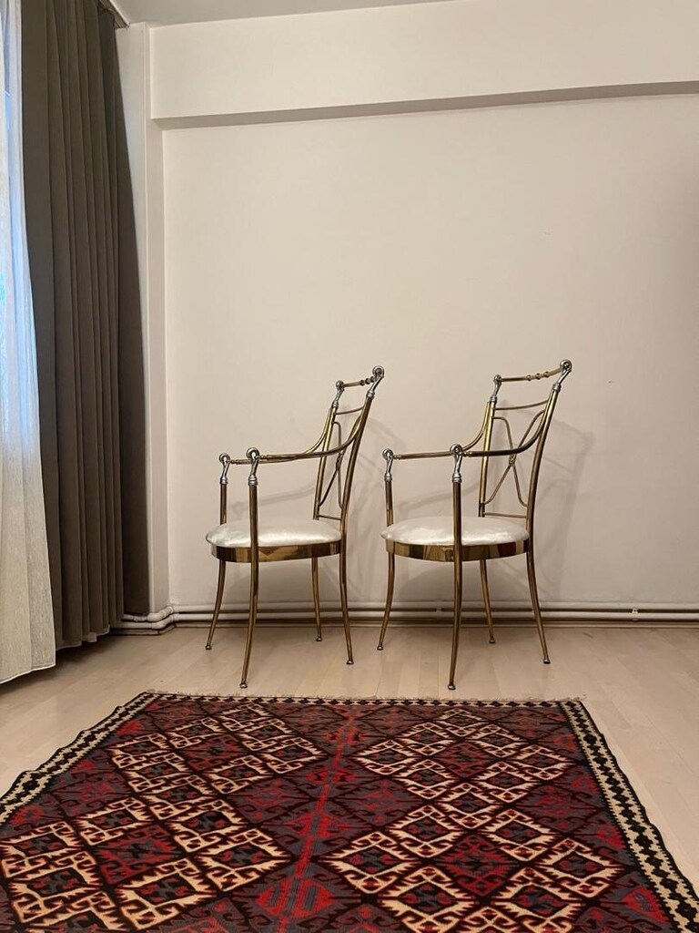 İtalyan pirinç krom sandalye - 11
