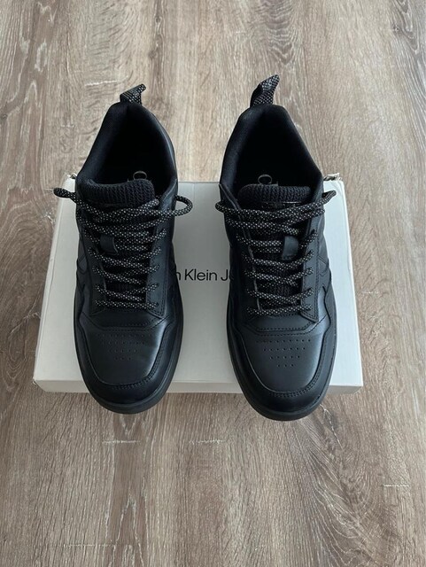 Calvin Klein 41 Siyah Erkek Hakiki Deri Sneaker Ayakkabı