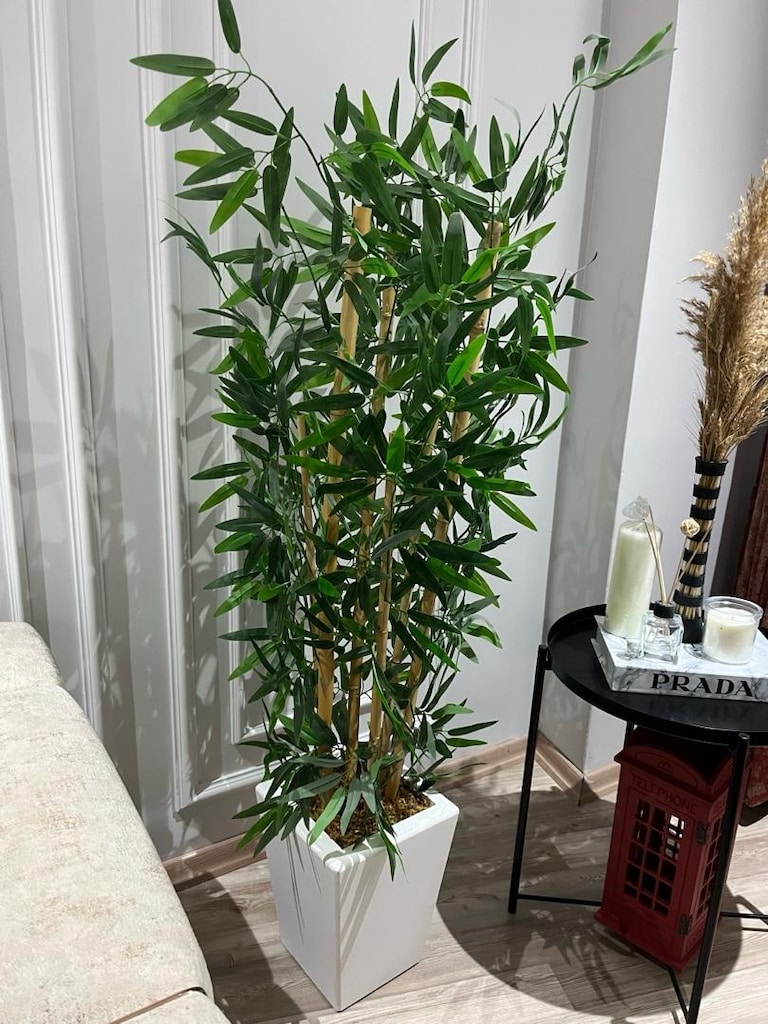Salon ve balkon çiçeği yapay 135 cm bambu - 3