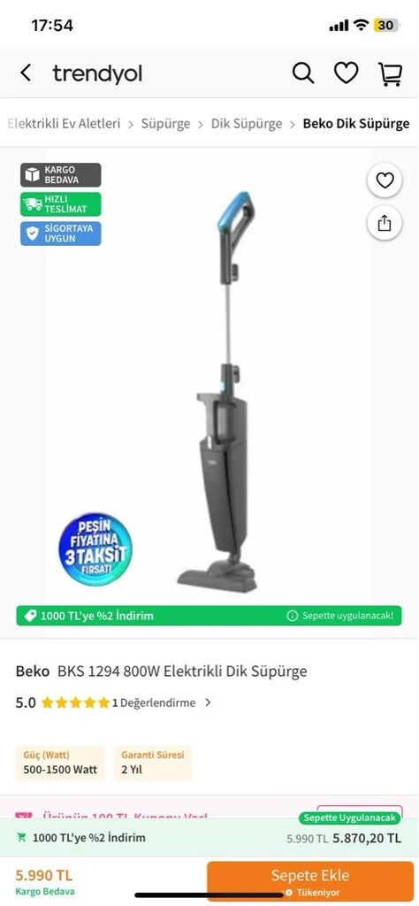 Beko Elektrikli Dik Süpürge - 2