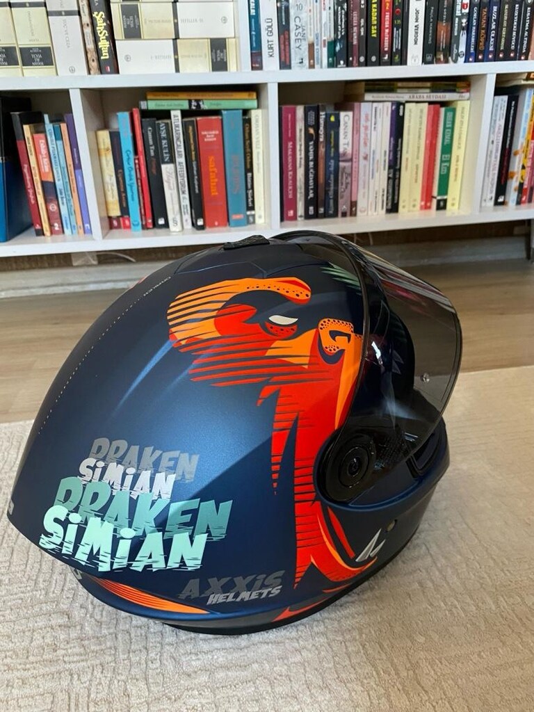 AXXİS Draken S Simian B6 Mat Full Face Kapalı Kask S beden - 3