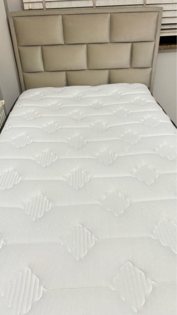 2 adet-Tek kişilik-Baza-Başlık-Full ortapedik, pedli sıfır yatak - 7
