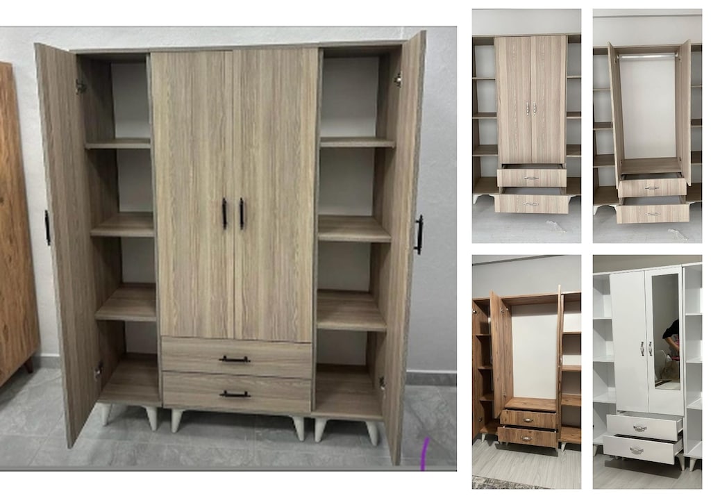4 kapaklı elbise dolabı uzzeheuply - 5