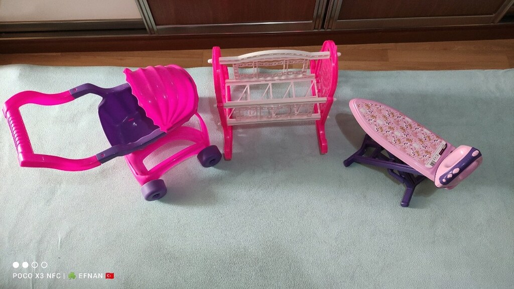 Oyuncak Bebek Arabası, Bebek beşiği, Ütü masası ve ütü - 2