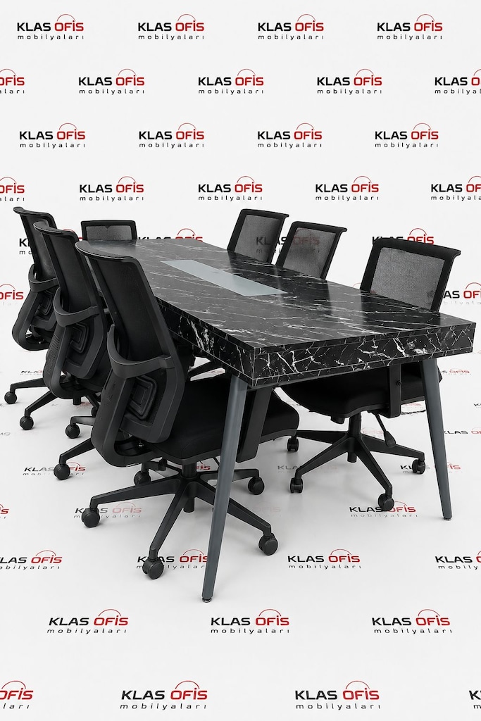 KLAS OFİS PENDİK 220x90 MERMER GÖRÜNÜMLÜ TOPLANTI MASASI SIFIR - 2