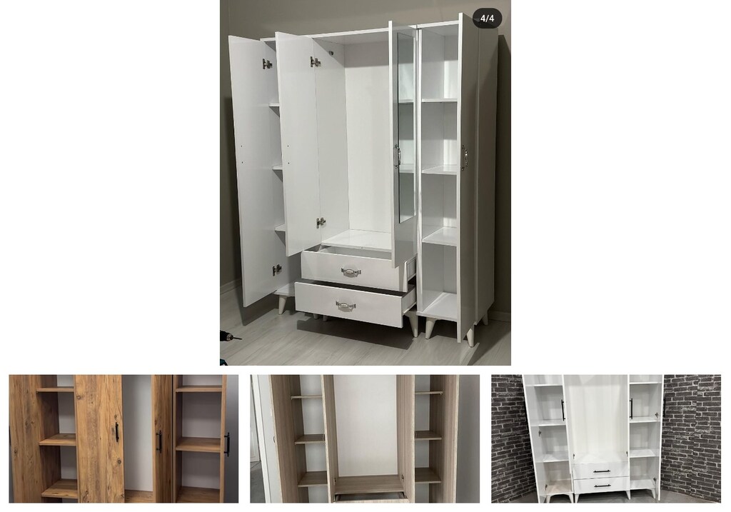 4 kapaklı elbise dolabı ssjufrxwmd - 4