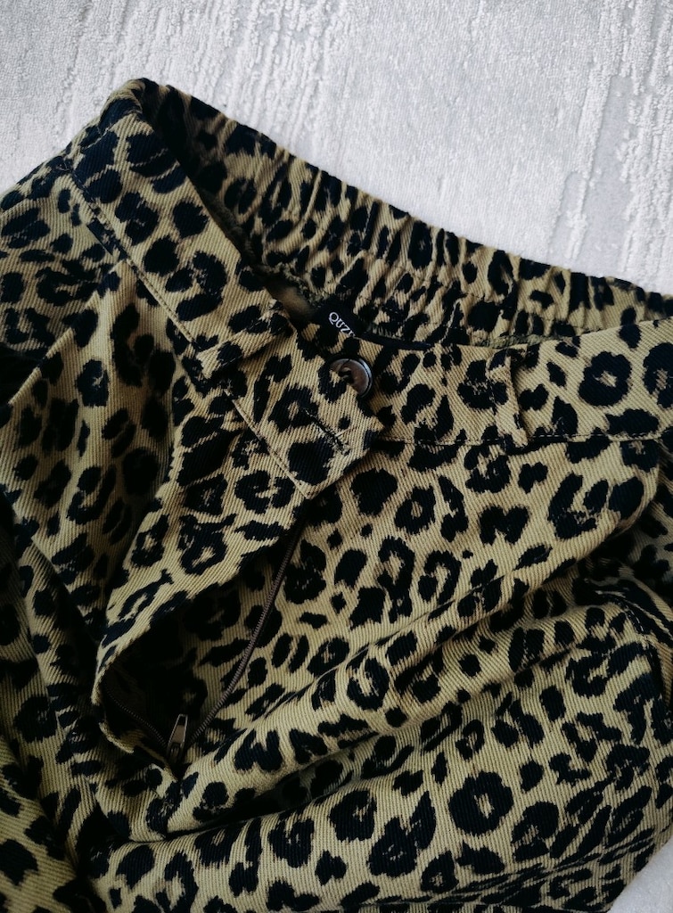 QUZU leopar desenli Flare Paça pantolon S ZARA MNG İPEKYOL TWİST HM - 2
