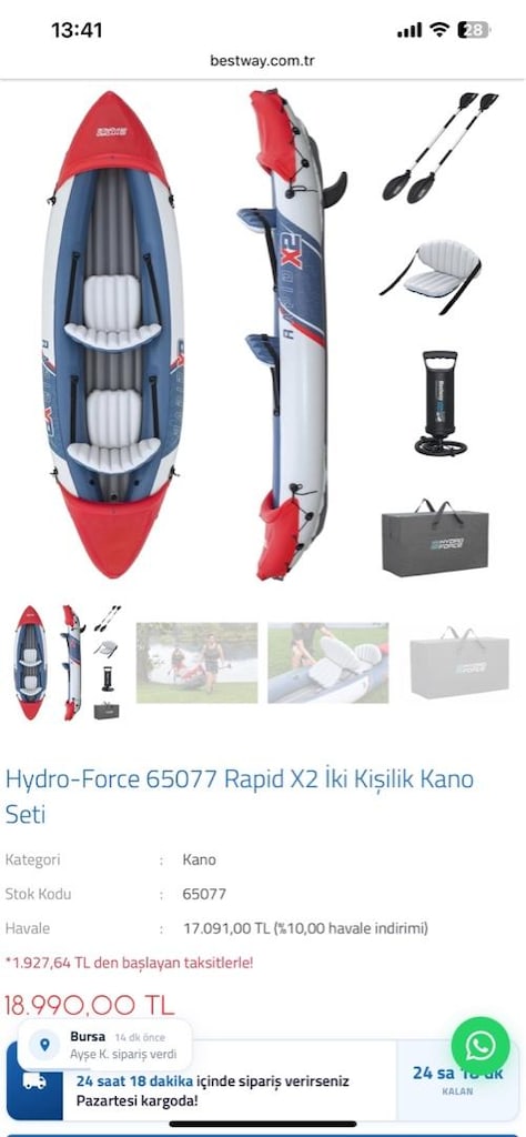 HYDRO-FORCE 65077 İKİ KİŞİLİK KANO - 3