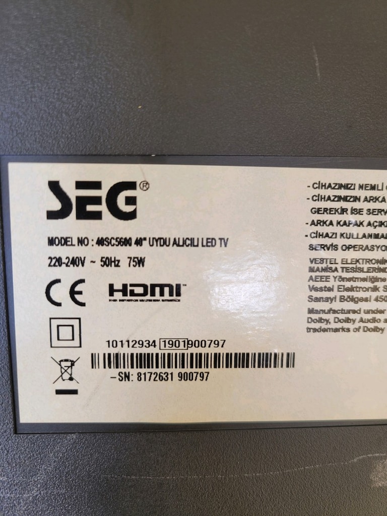 Seg 40SC5600 ekranı arızalı televizyon - 3