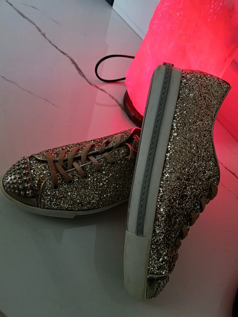 Lesille FLOWER Dore simli önü Gümüş Droglu maskeretli sneaker. - 6