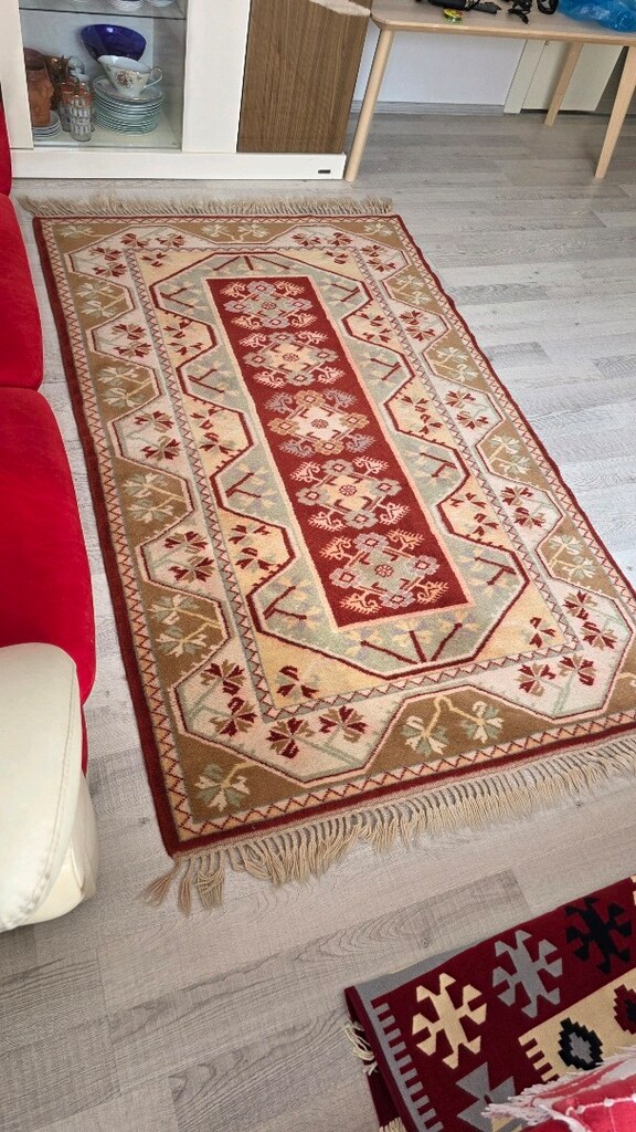 El dokuma yün Milas halısı 120x190 hatasız - 2