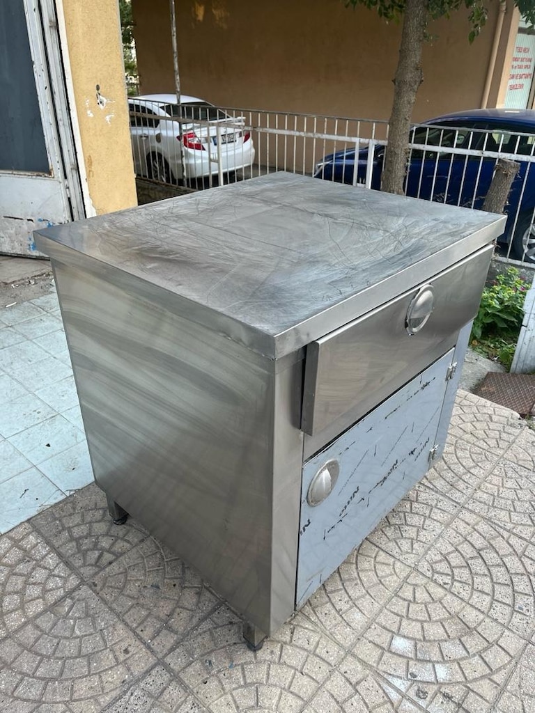 90x70 DOLAPLI PASLANMAZ ÇALIŞMA TEZGAHI KASA TEZGAHI ÇEKMECELİ KAPAKLI - 3