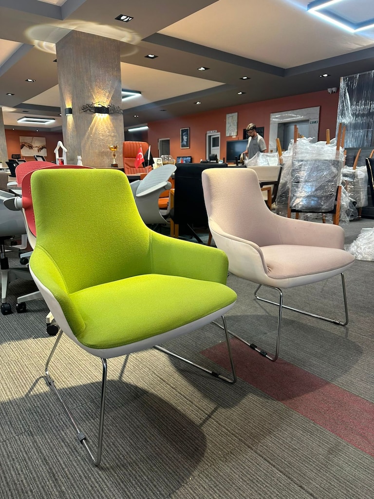 KLAS OFİS ÜSKÜDAR BEJ YEŞİL KREM RENK BEKLEME SANDALYELERİ - 2