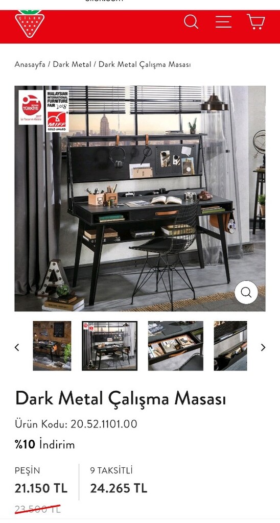 çilek mobilya çalışma masası - 3
