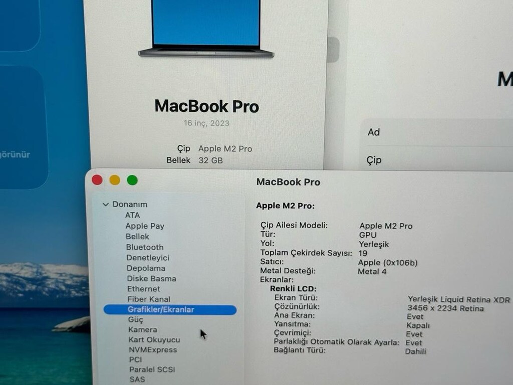 Macbook pro M2 pro 16” özel üretim 32 gb ram 512 gb ssd - 3
