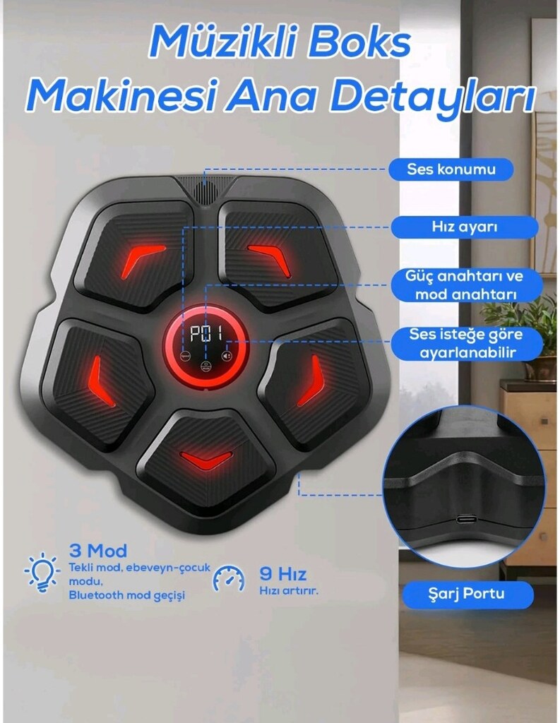 Bluetooth Hoparlör Özellikli Boks Makinesi - 6
