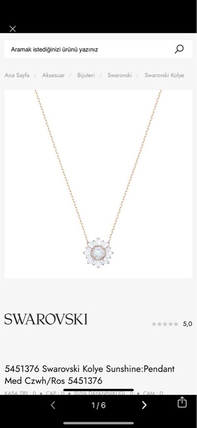 SWAROVSKİ Kolye Sunshine