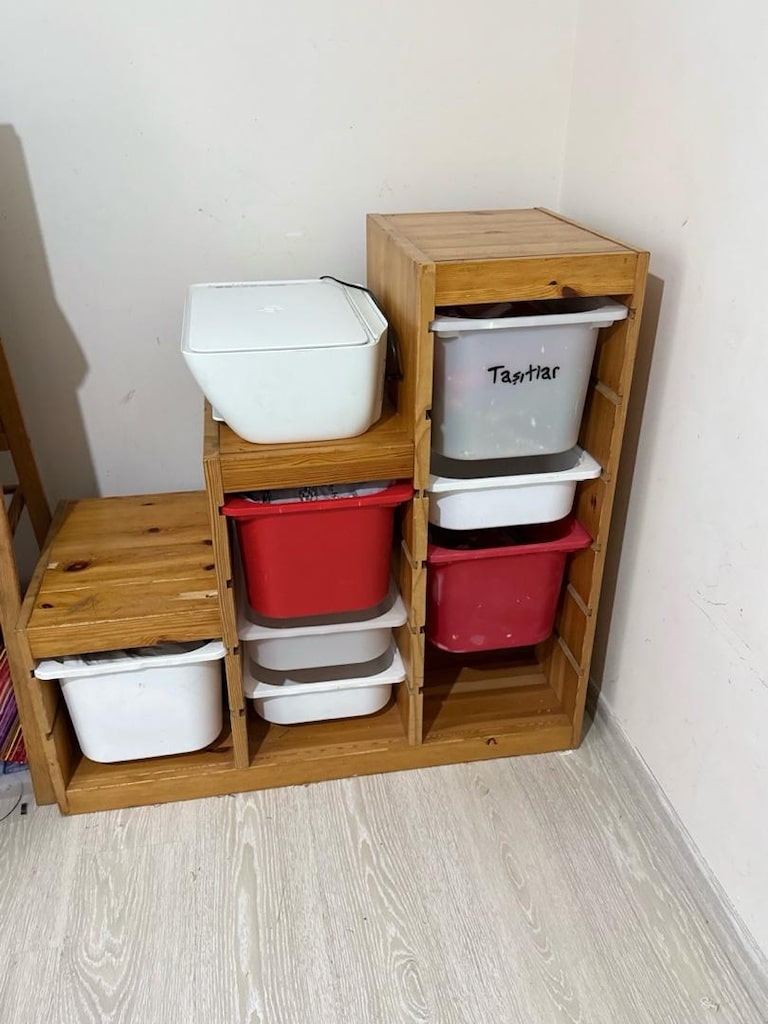 ikea Ahşap Oyuncak Düzenleyici Dolap - 7