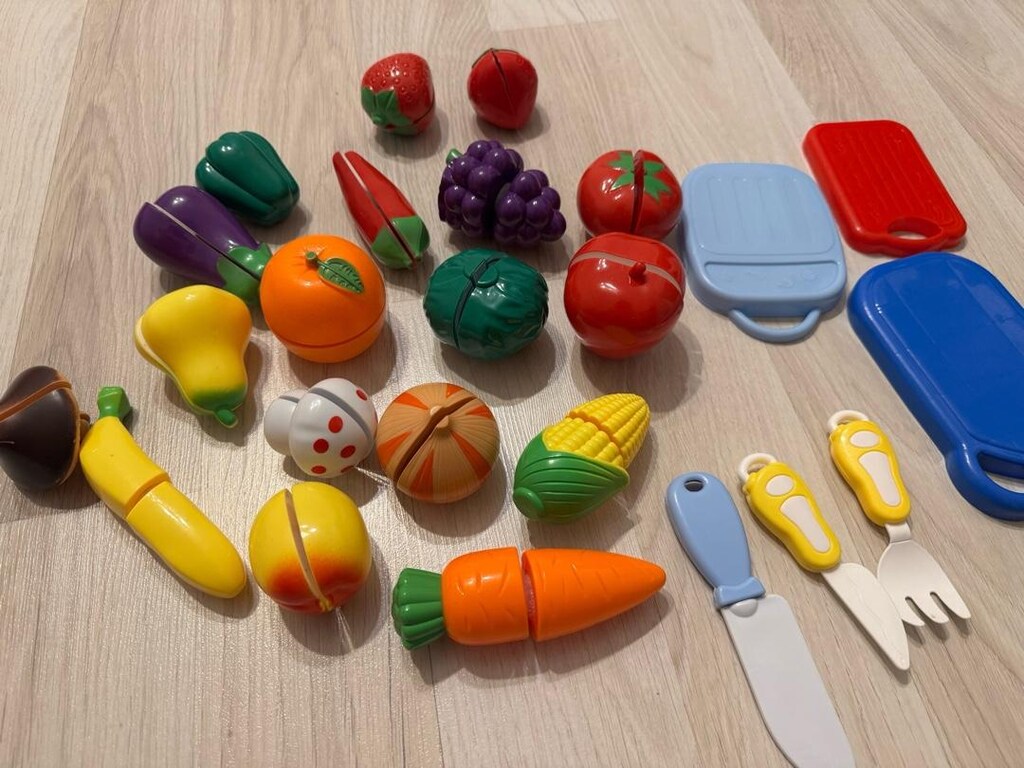 Kesilebilen meyveler ve tencere fincan set - 6