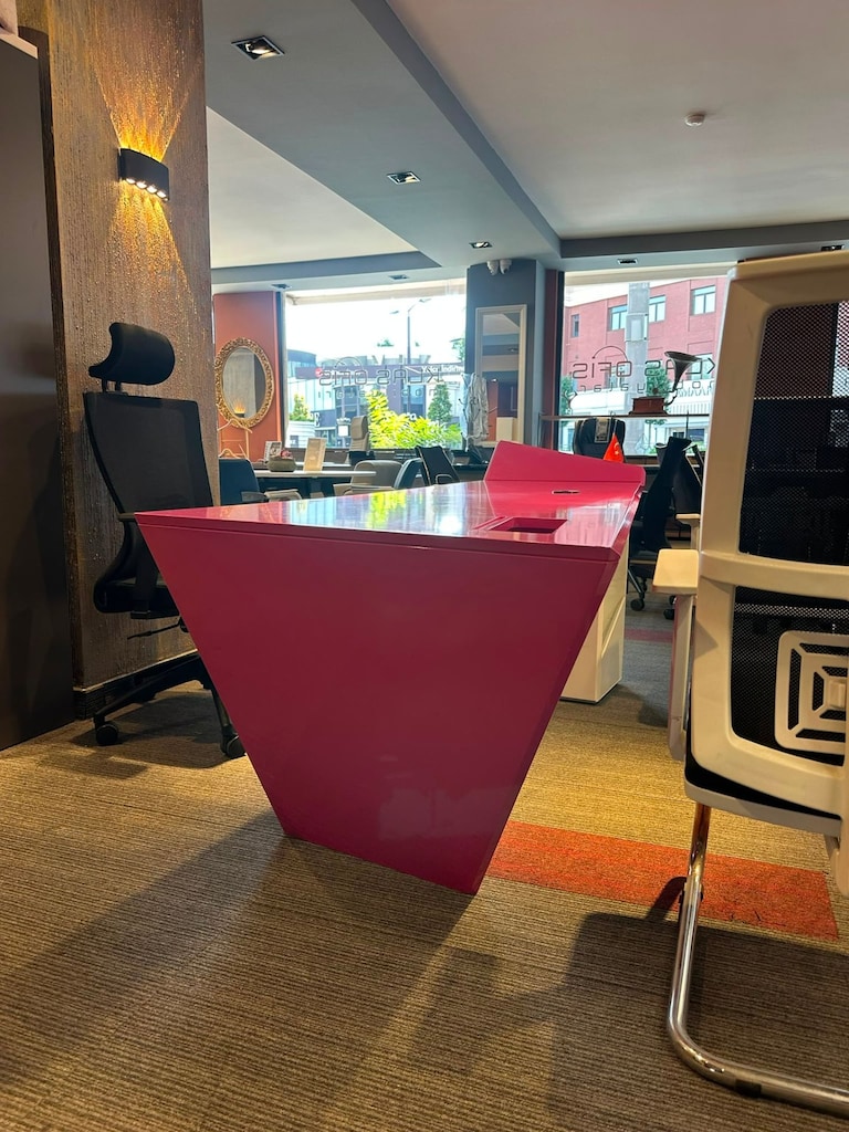 KLAS OFİS ÜSKÜDAR 90x210 PEMBE LAKE L MÜDÜR MASASI İKİNCİ EL - 4