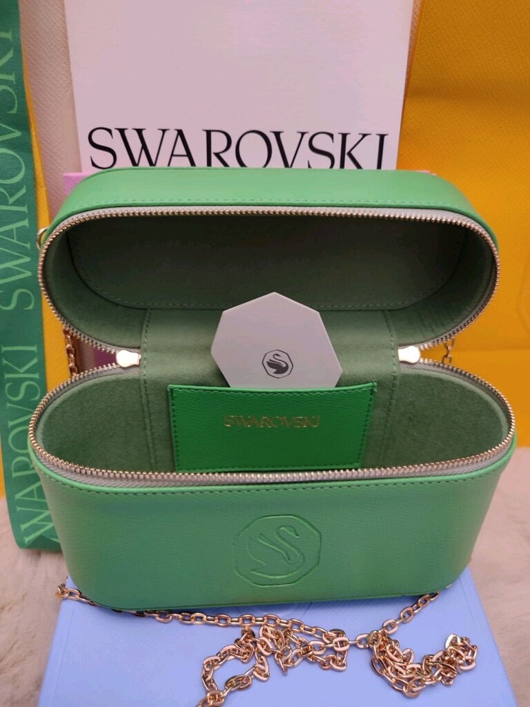 Swarovski Yeşil Zincir Askılı Çanta - 5