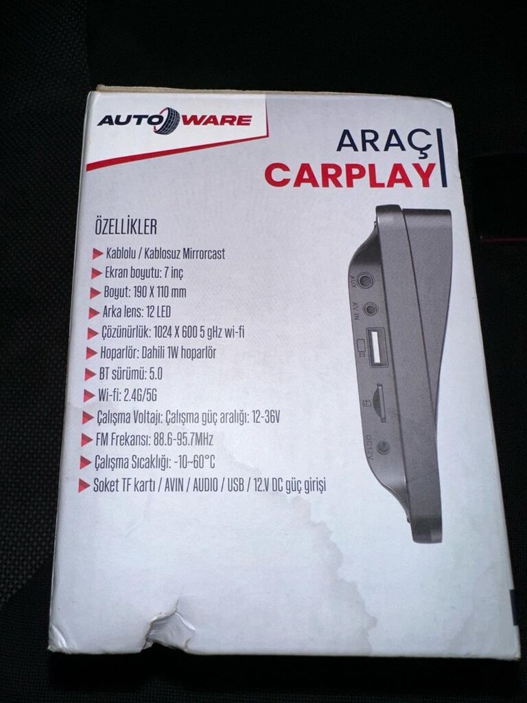 Autoware 7inç CarPlay Dokunmatik Ekran Hiç kullanılmadı. - 2
