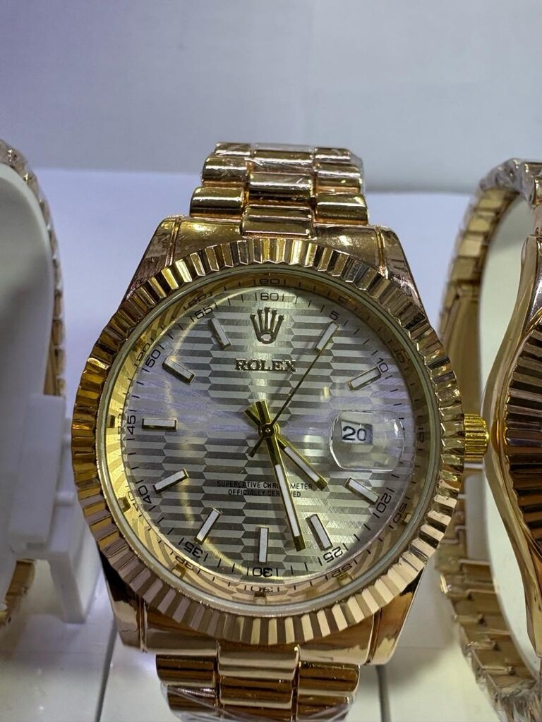 Rolex Model Gold Takvimli Metal Kordon Saatler – Lüks & Şık Seri - 6