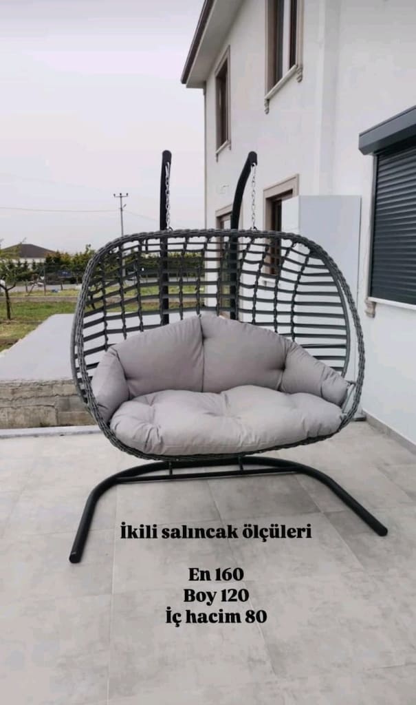 Rattan Armut Salıncak, Balkon Salıncağı, Bahçe Salıncağı SIFIR - 2