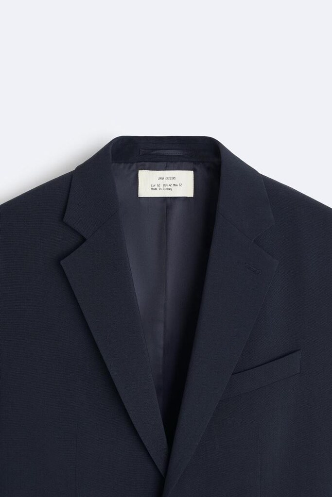 zara %100 yün çok şık lacivert blazer ceket - 9