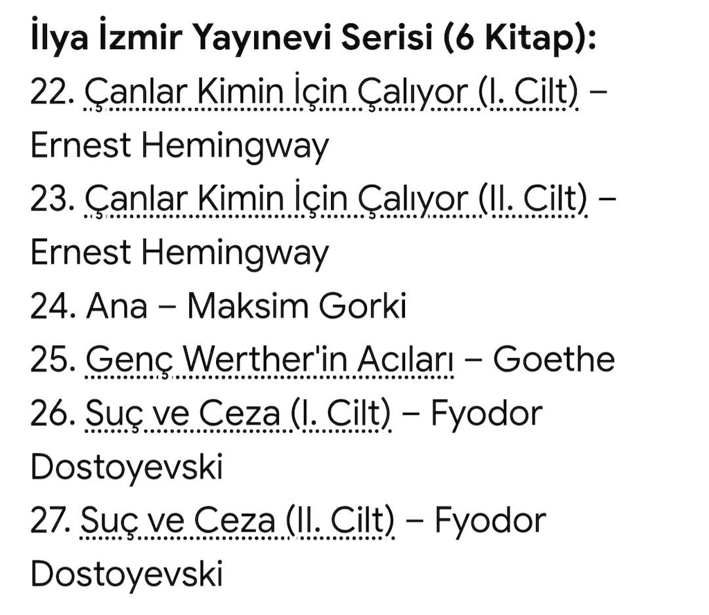 Dünya Klasikleri Kitapları Seti - liste Fotoğraflarda - 8