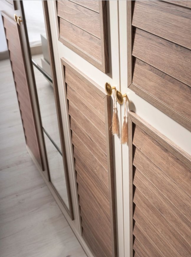 Sıfır , %100 MDF , Panjur kapaklı Gardırop ,6 kapaklı- Kumbeji , Ceviz - 3