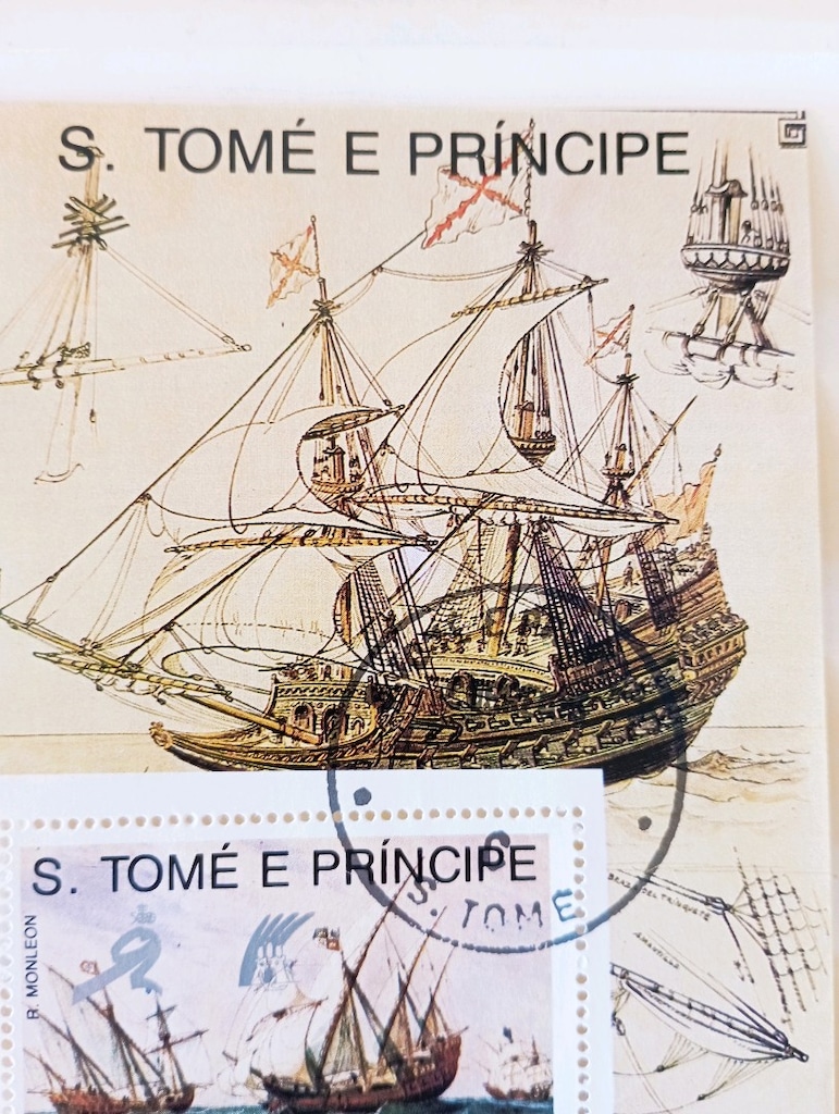 1989 São Tomé ve Príncipe – Yelkenli Gemiler Blok Pul - 4