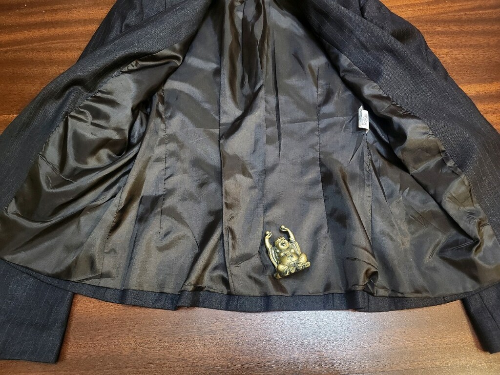 KOTON ÇİZGİLİ GRİ CEKET BLAZER — görsel 5/20