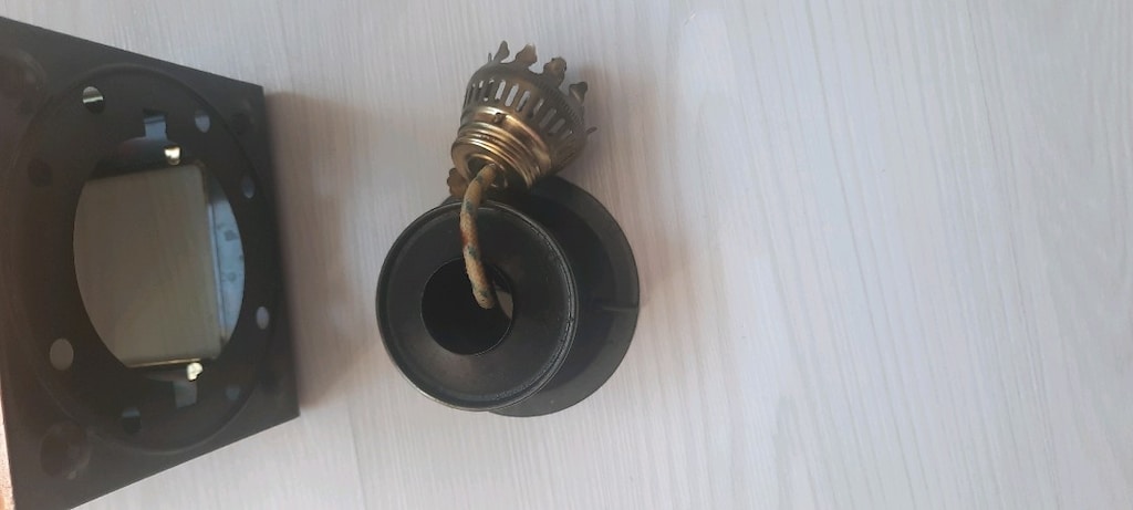 Saplı, koleksiyonluk, dekoratif, antika bakır ve pirinç yağ lambası - 12