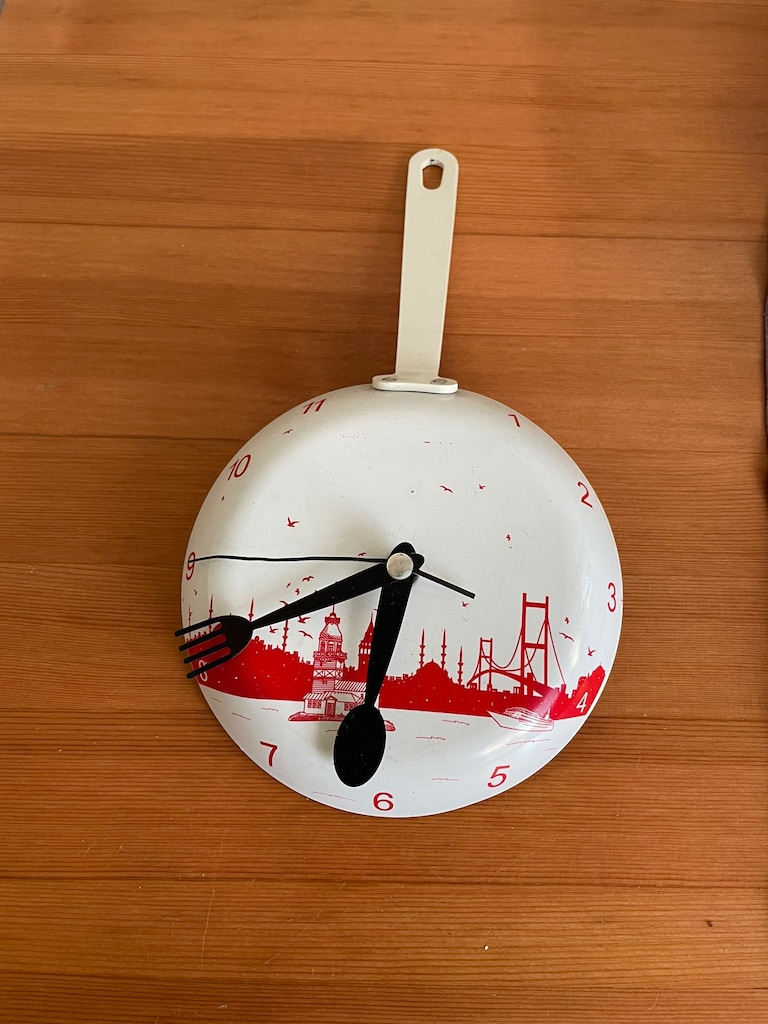 PAPILLA Tava Duvar Saati İstanbul Kaşık & Çatal Akrep ve yelkovan - 2