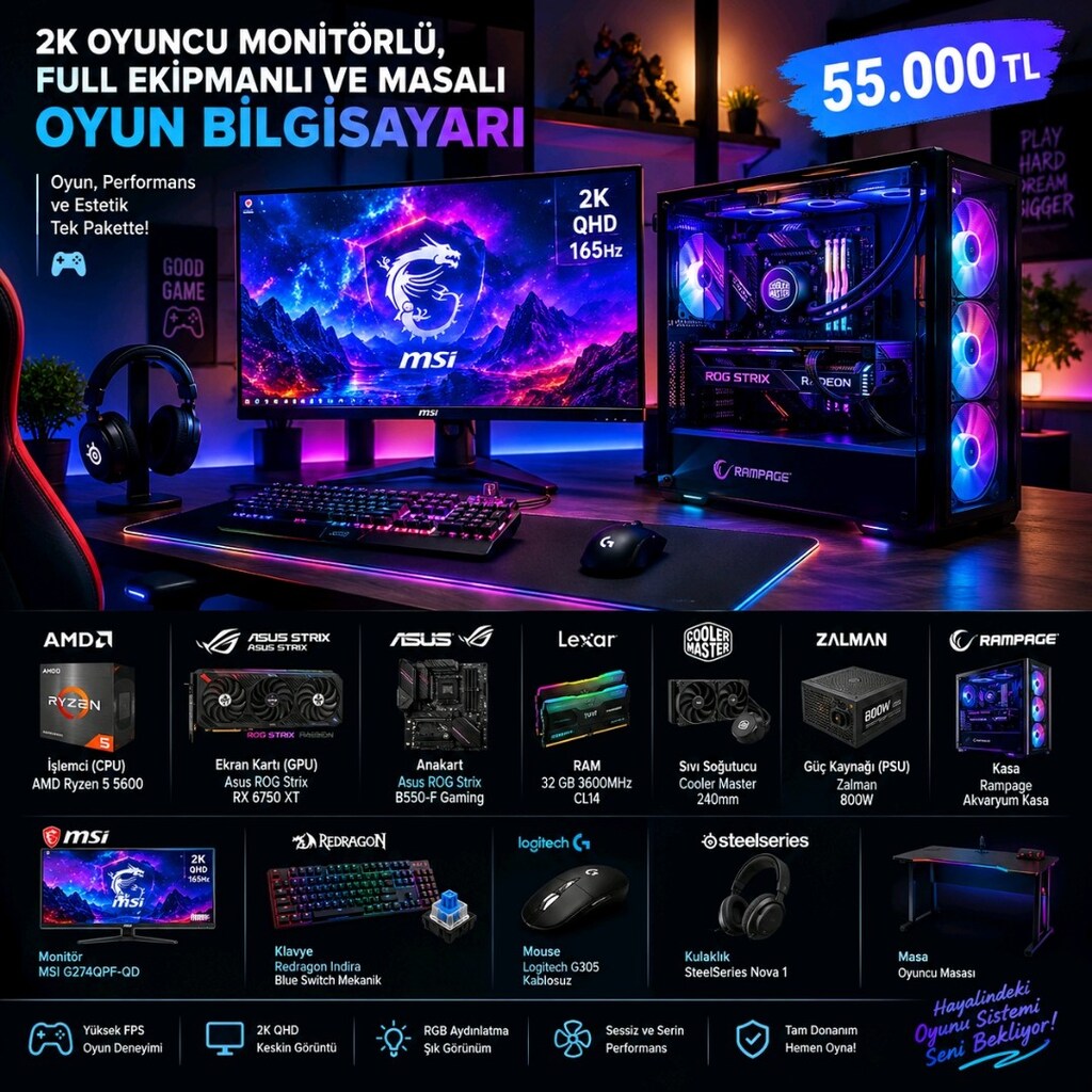 Oyuncu Bilgisayarı Komple Set
