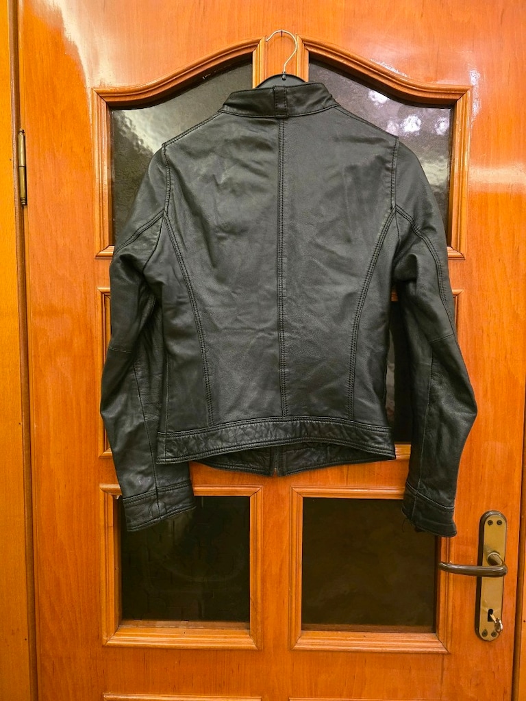 siyah hakiki deri biker ceket - 13