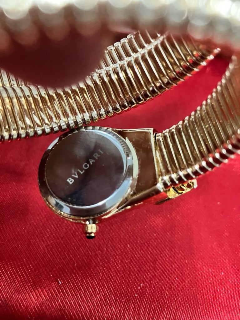 Bvlgari siyah Kadranlı Altın Tonlu yılan kordon kadın saati - 11