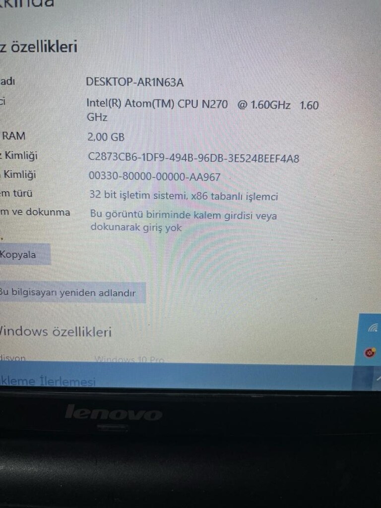 Lenovo IdeaPad S10-2, 1.66 GHz Intel Atom N280 işlemci, 2GB 160 gb hdd - 2