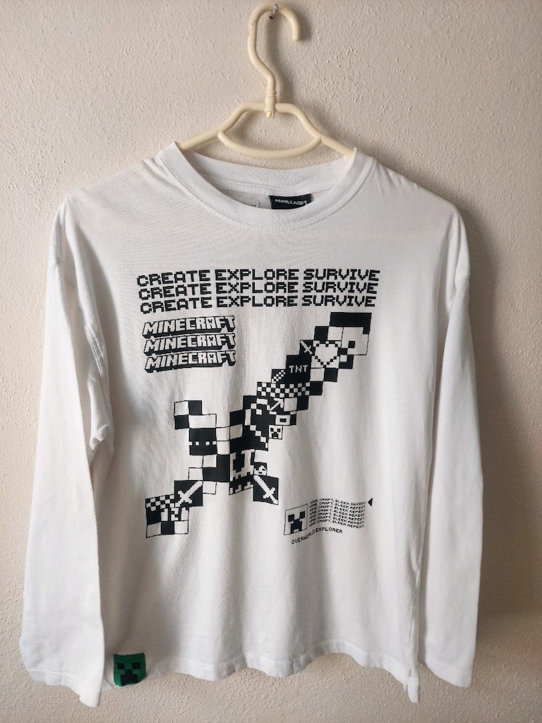 Zara Kids Minecraft kılıç baskılı tshirt - 2